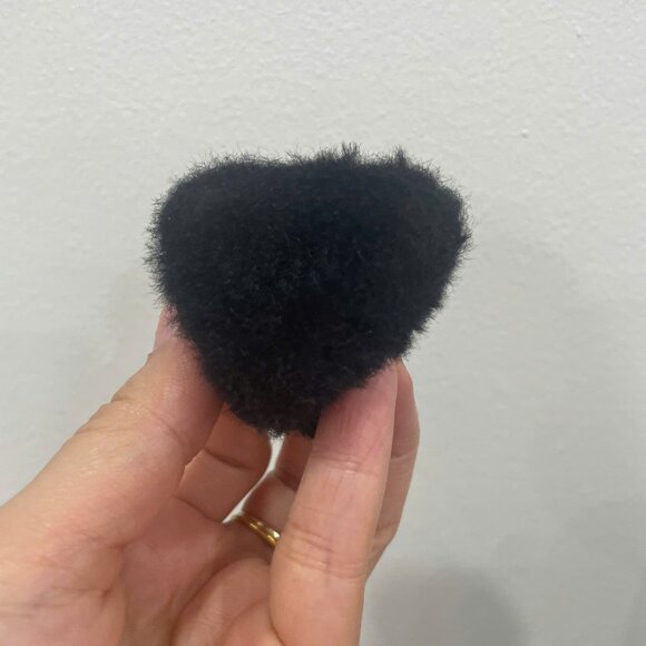 Black Fuzzy Heart Hair Claw Clip | Soft Faux Fur Hair Accessory - Picture 3 of 3